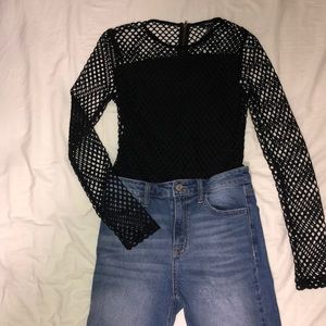 Fishnet body suit